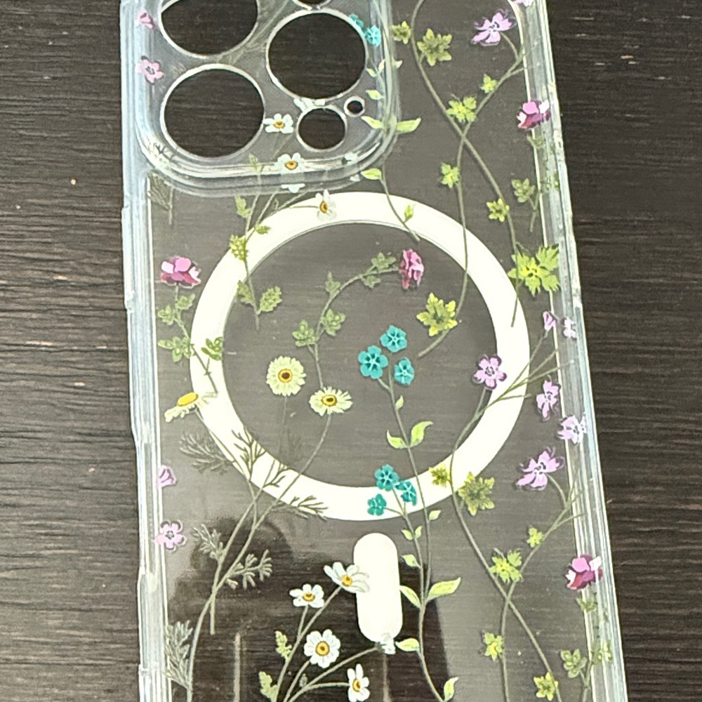 Floral Clear iPhone 16 pro Case - Picture 3 of 3